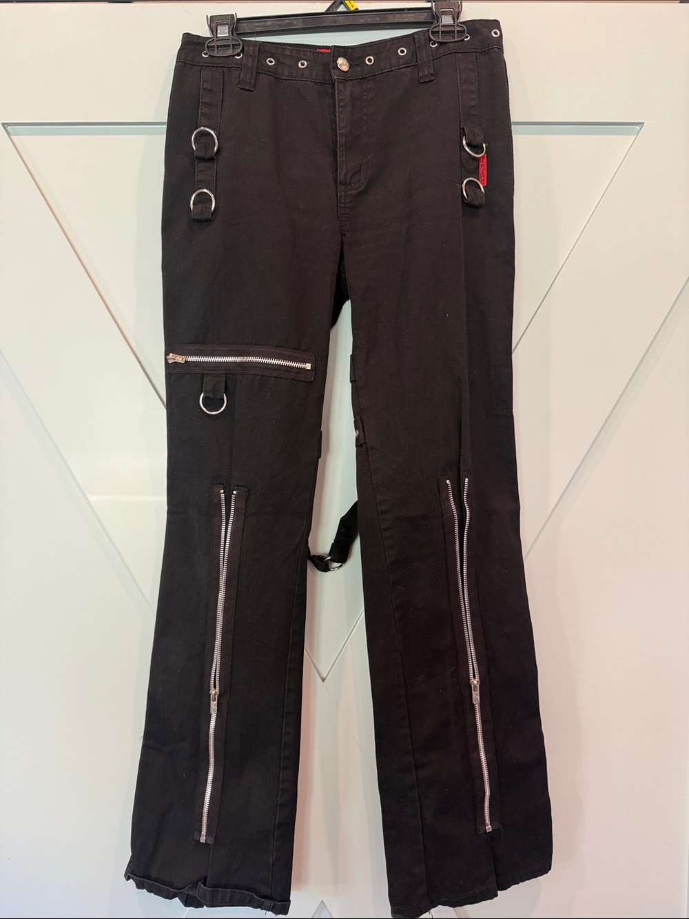 Tripp NYC Black Cargo Pants with Zip & D-Ring Details